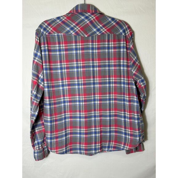 Zach's Girlfriend Bea Long Sleeve Snap Up Shirt Blue/Pink/Gray Flannel Size XL - Picture 4 of 5
